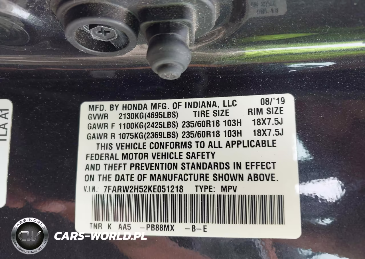 2019 Honda Cr-V Ex VIN:7FARW2H52KE051218 - 9