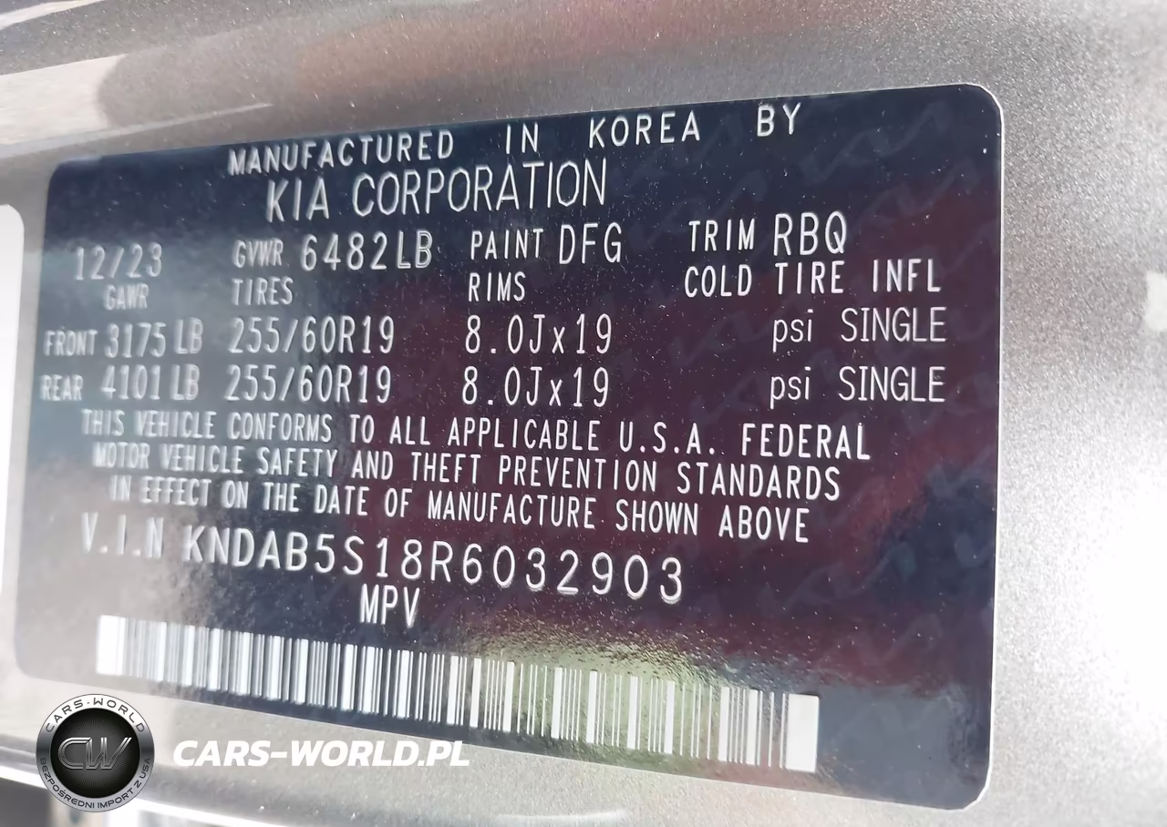 2024 Kia Ev9 Light Long Range VIN:KNDAB5S18R6032903 - 9