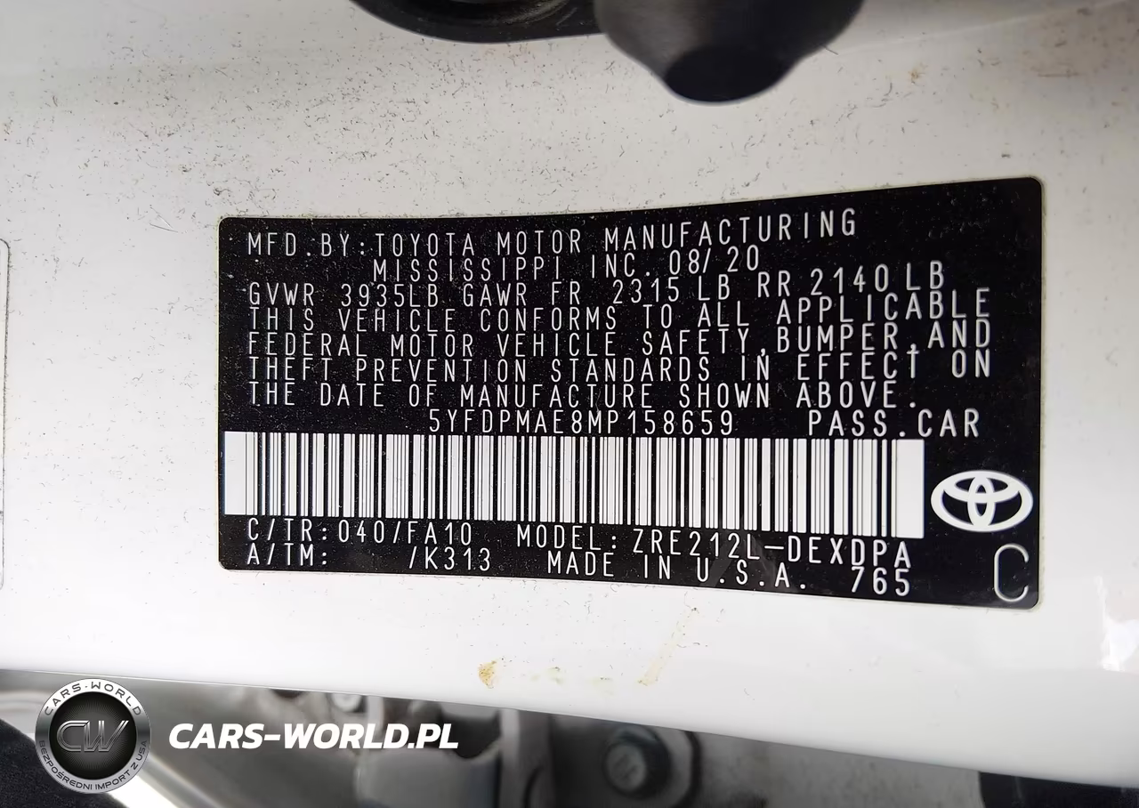 2021 Toyota Corolla L VIN:5YFDPMAE8MP158659 - 9