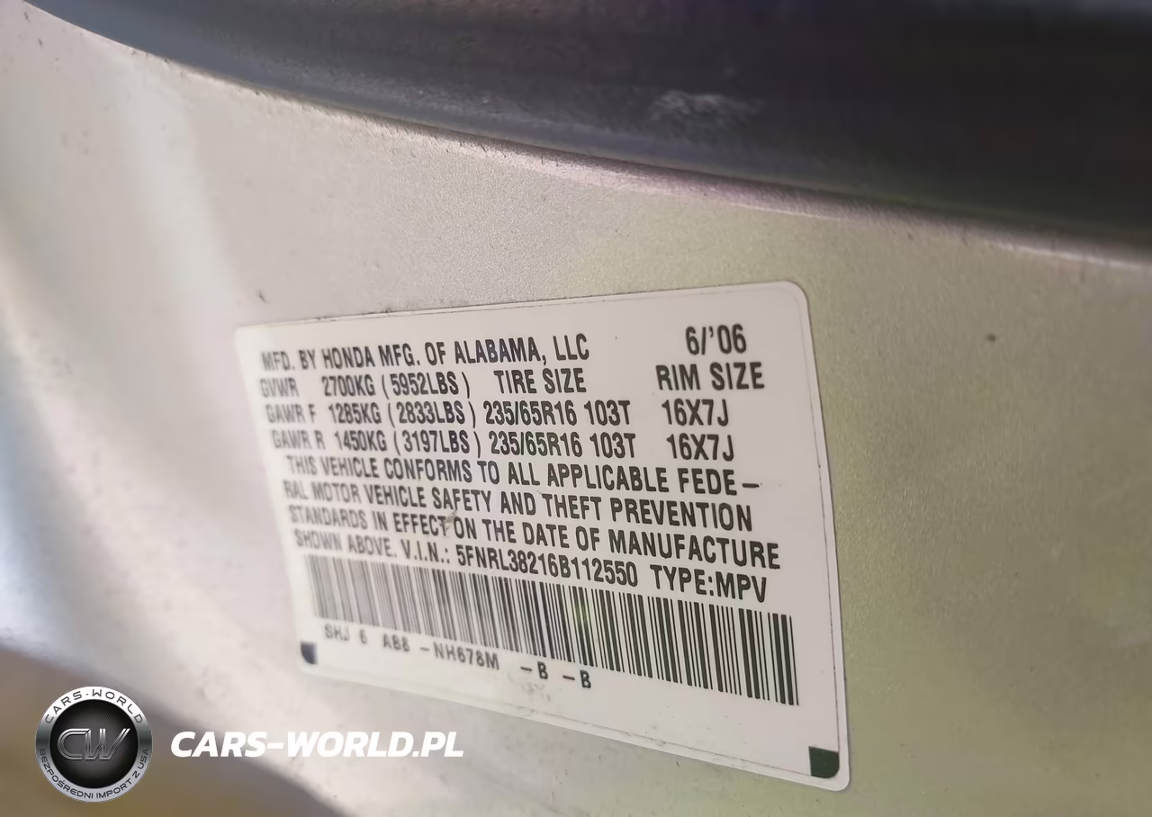 2006 Honda Odyssey Lx VIN:5FNRL38216B112550 - 9