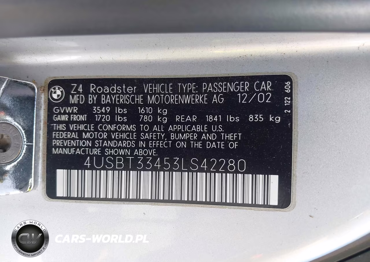 2003 BMW Z4 2.5I VIN:4USBT33453LS42280 - 9