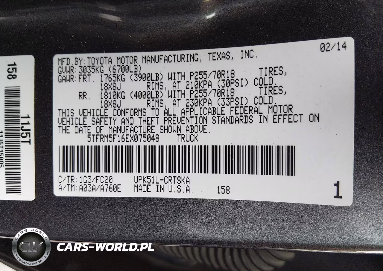 2014 Toyota Tundra Sr5 4.6L V8 VIN:5TFRM5F16EX075048 - 9