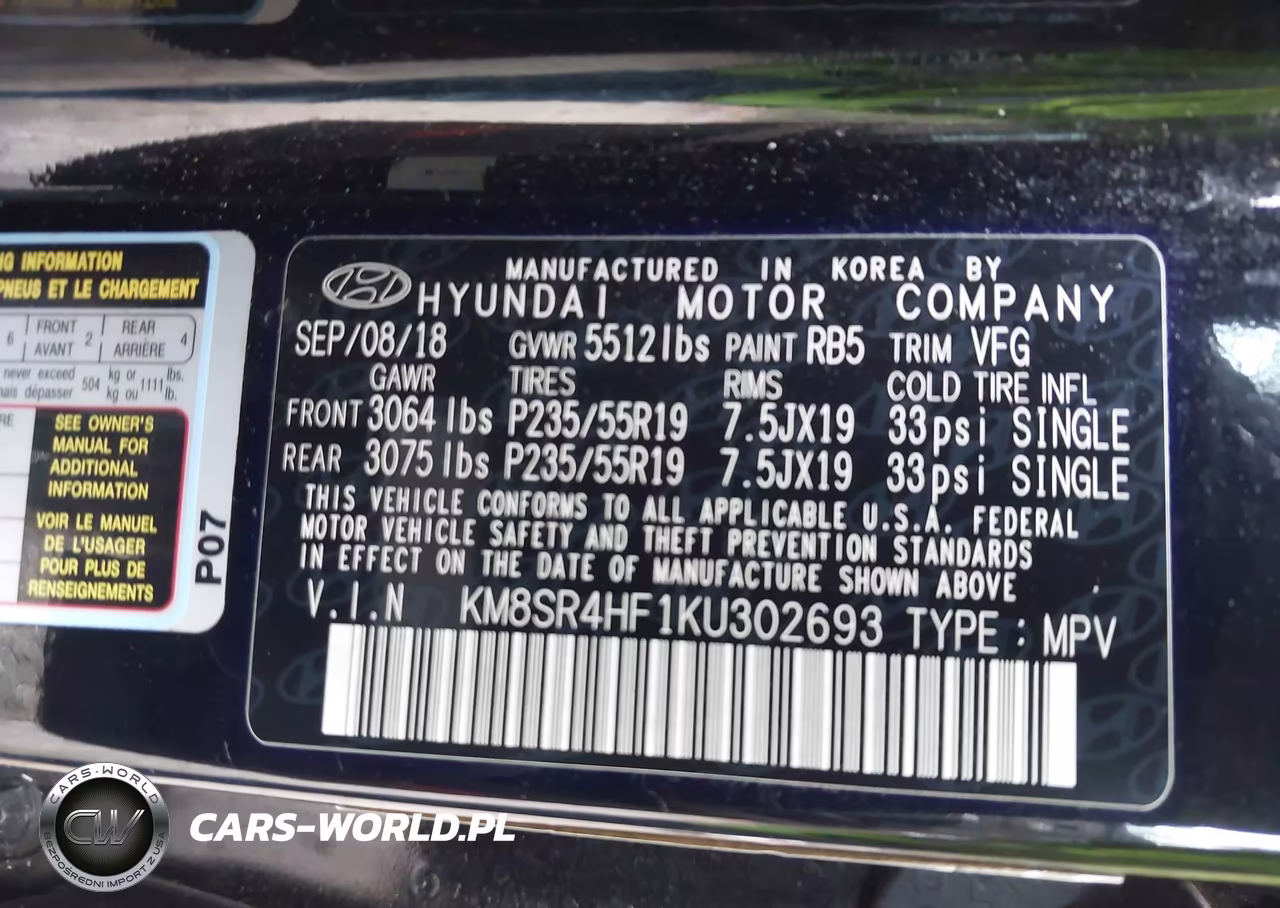 2019 Hyundai Santa Fe Xl Limited Ultimate VIN:KM8SR4HF1KU302693 - 9