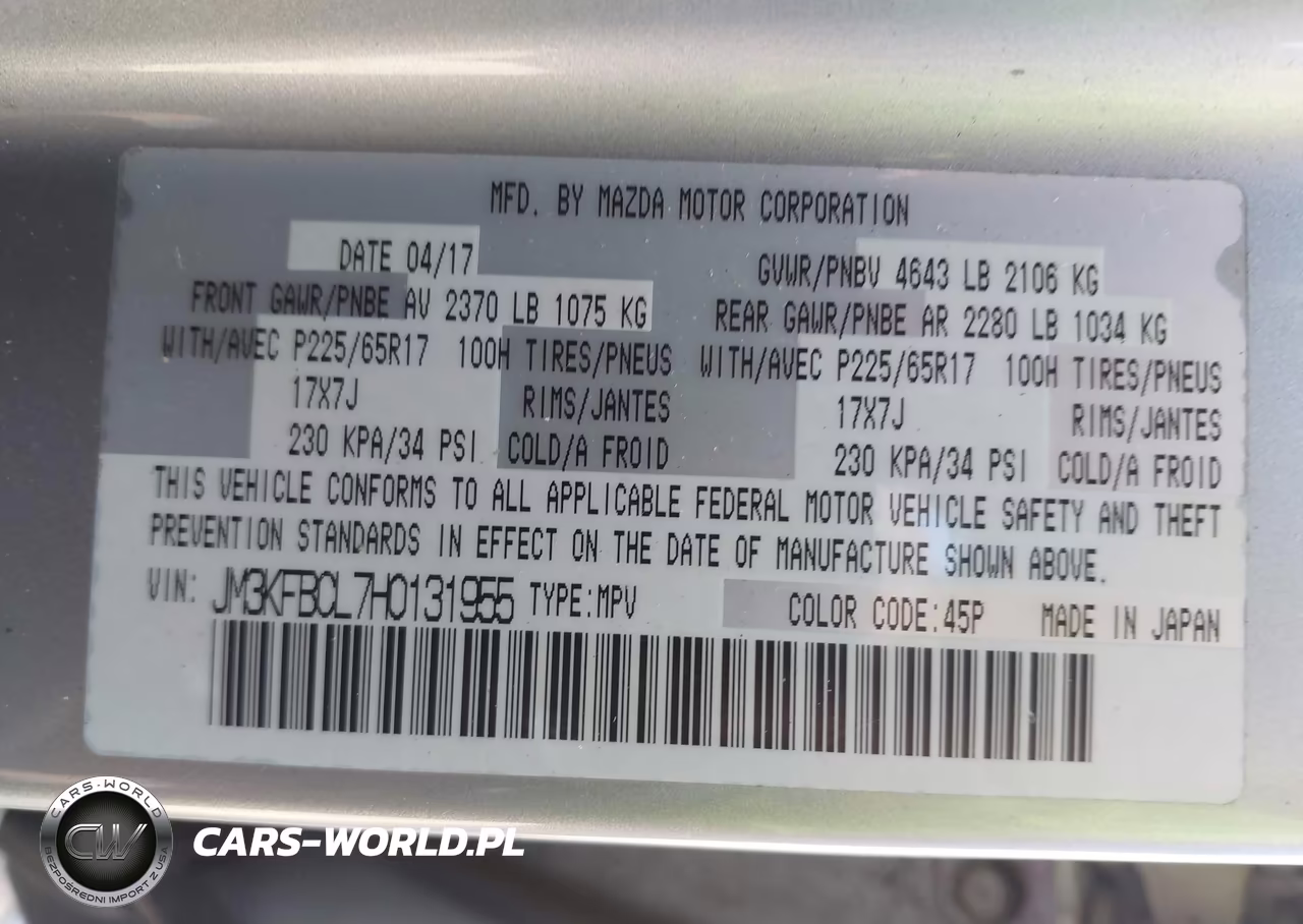 2017 Mazda Cx-5 Touring VIN:JM3KFBCL7H0131955 - 9