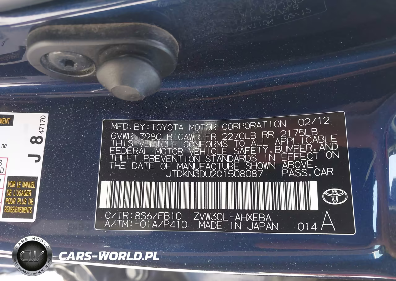 2012 Toyota Prius Three VIN:JTDKN3DU2C1508087 - 9