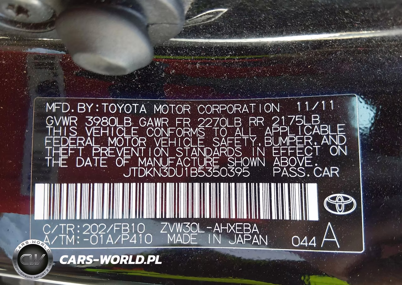 2011 Toyota Prius Two VIN:JTDKN3DU1B5350395 - 9