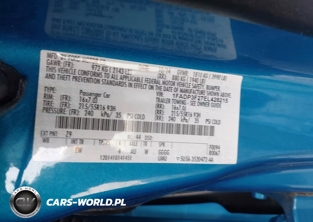 2014 Ford Focus Se VIN:1FADP3F27EL428215 - 9