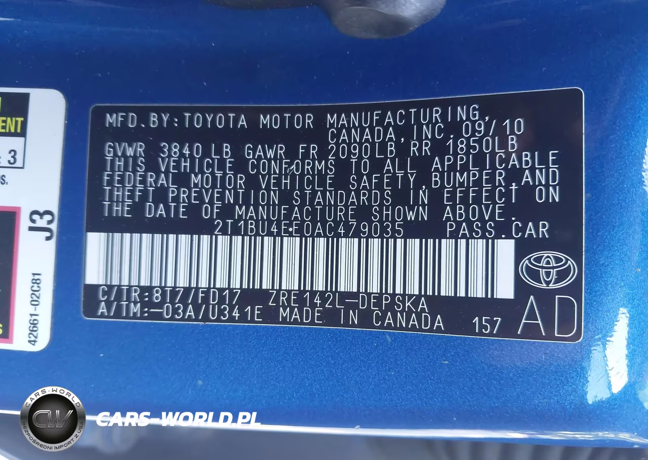 2010 Toyota Corolla S VIN:2T1BU4EE0AC479035 - 9