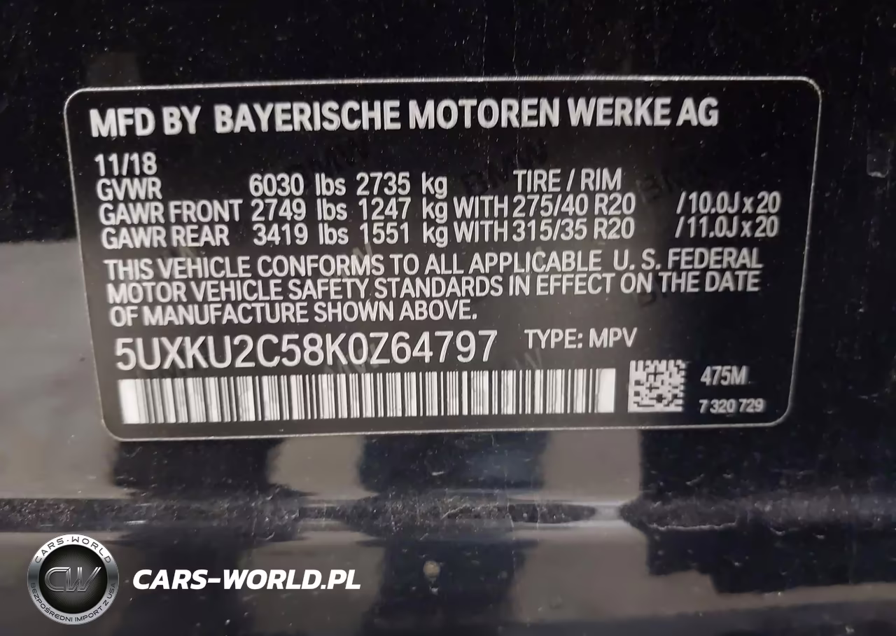 2019 BMW X6 xDrive35I VIN:5UXKU2C58K0Z64797 - 9