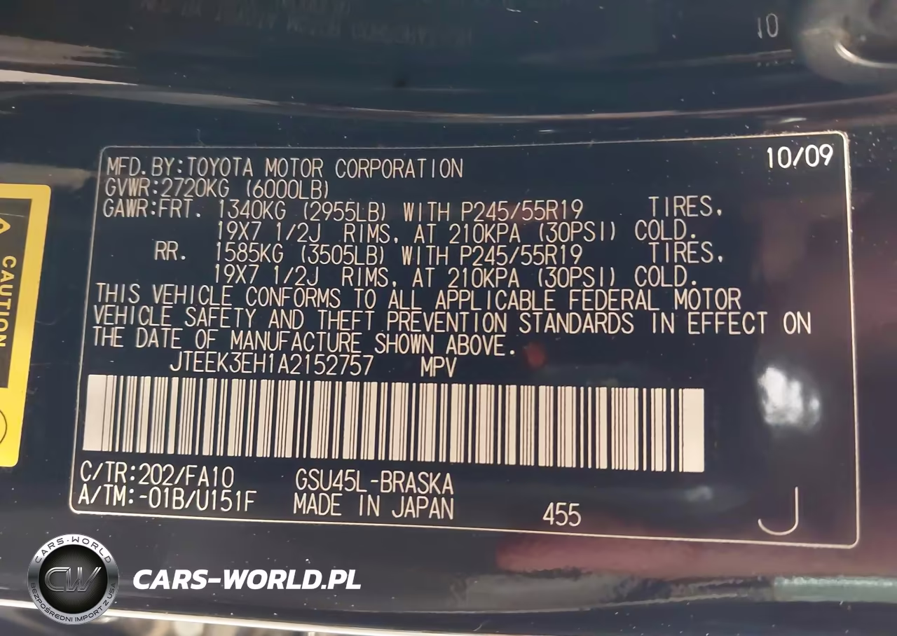 2010 Toyota Highlander Sport V6 VIN:JTEEK3EH1A2152757 - 9