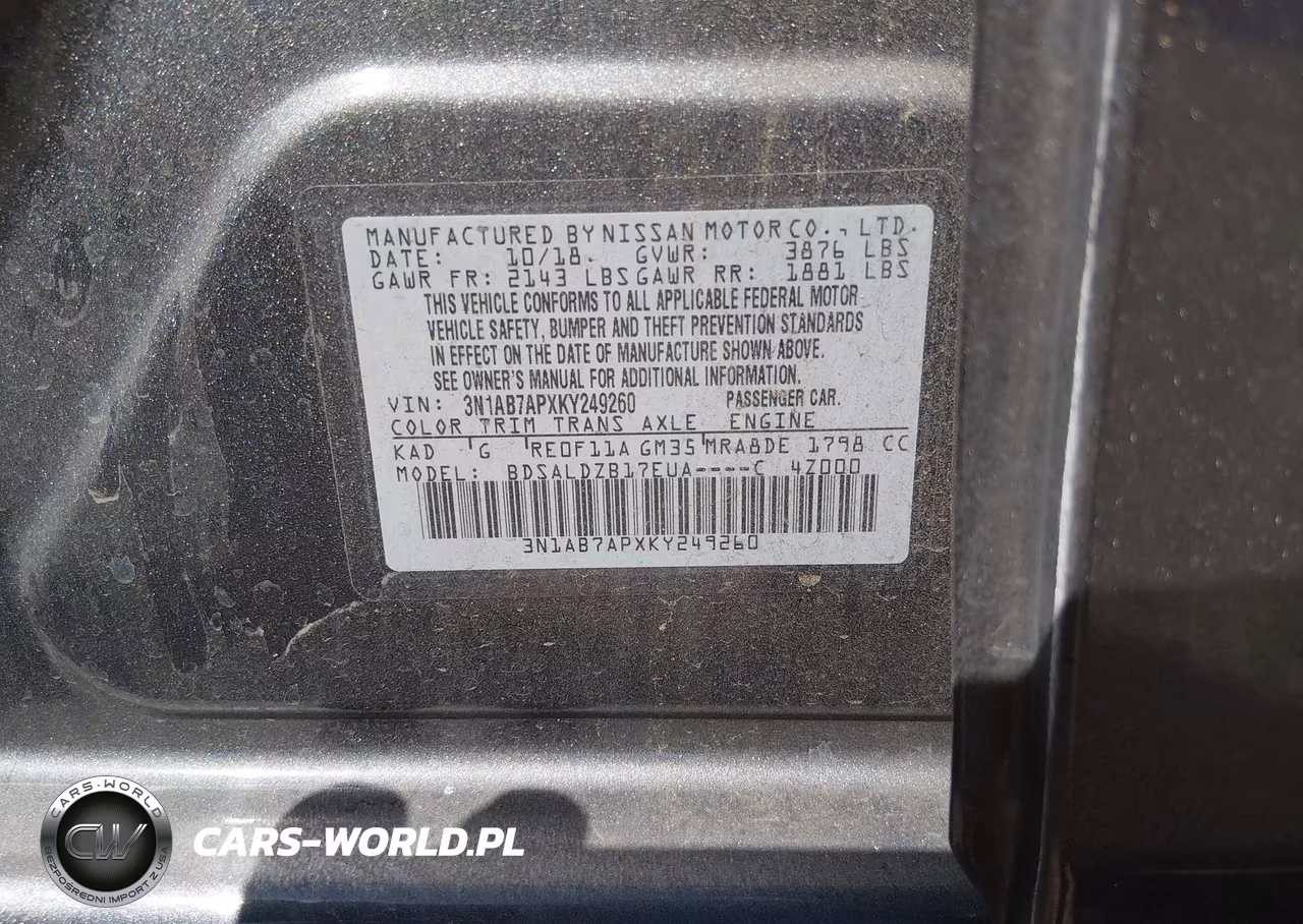 2019 Nissan Sentra Sv VIN:3N1AB7APXKY249260 - 9