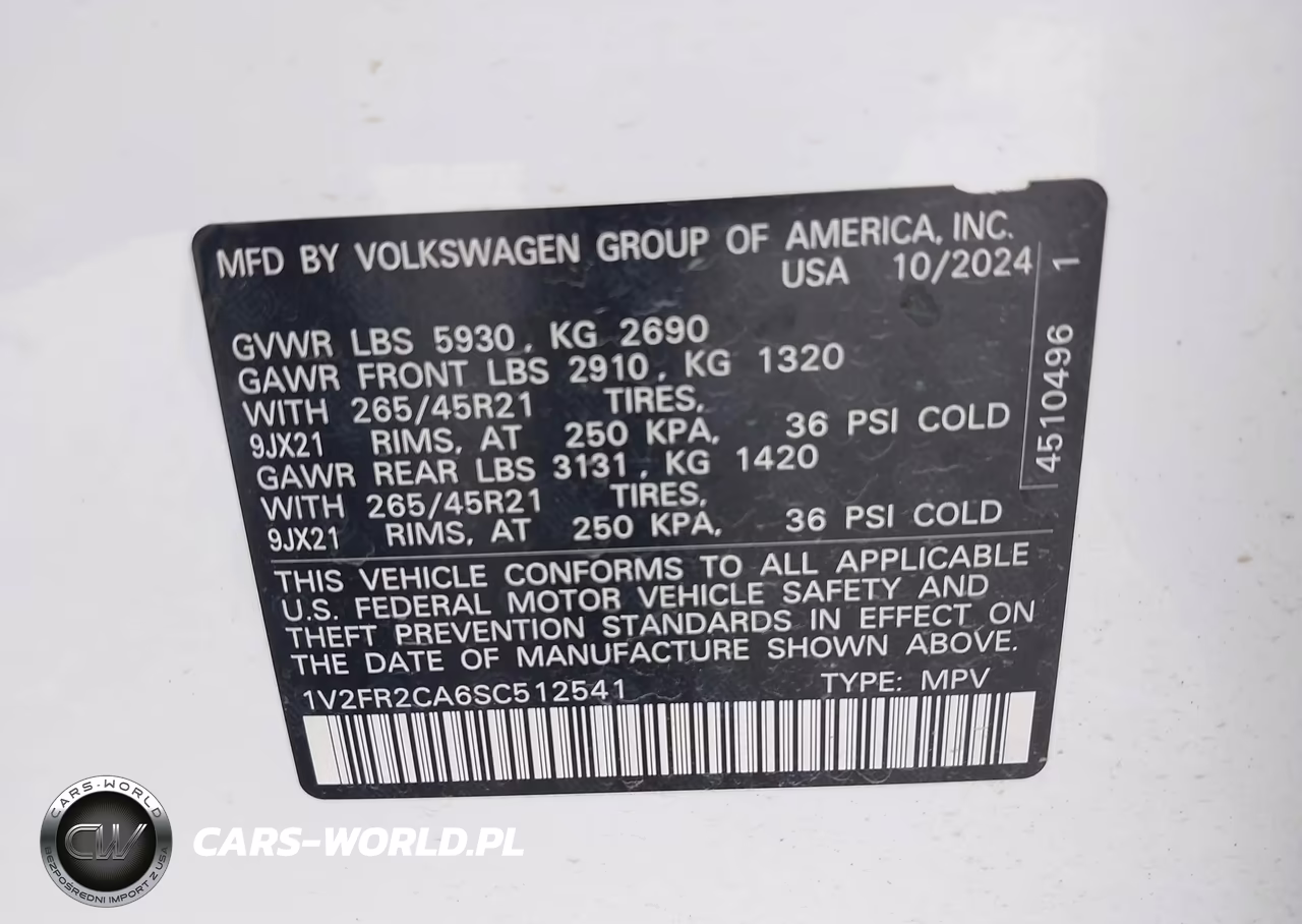 2025 Volkswagen Atlas 2.0T Sel Premium R-Line VIN:1V2FR2CA6SC512541 - 9