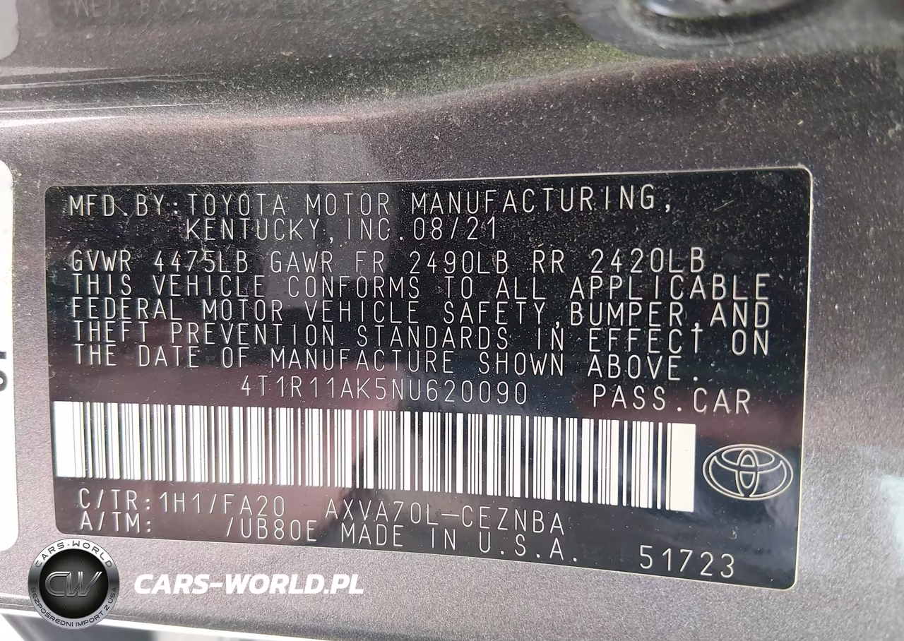 2022 Toyota Camry Le VIN:4T1R11AK5NU620090 - 9