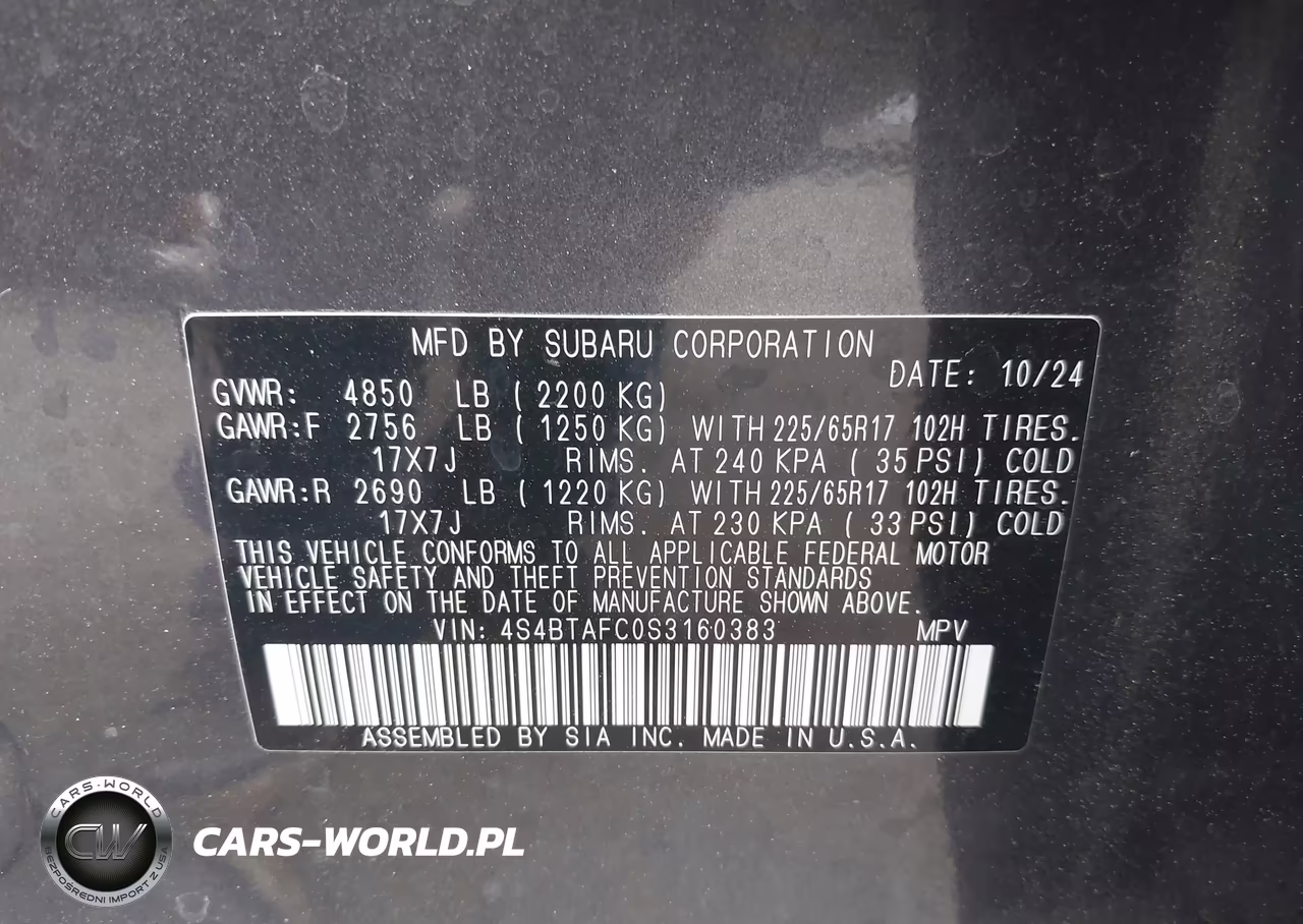 2025 Subaru Outback Premium VIN:4S4BTAFC0S3160383 - 9