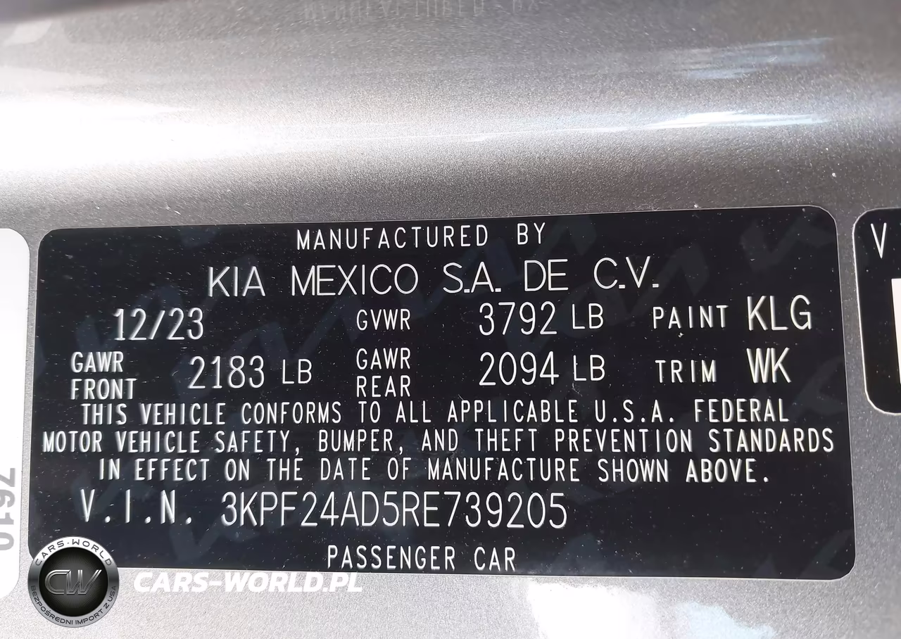 2024 Kia Forte Lxs VIN:3KPF24AD5RE739205 - 9