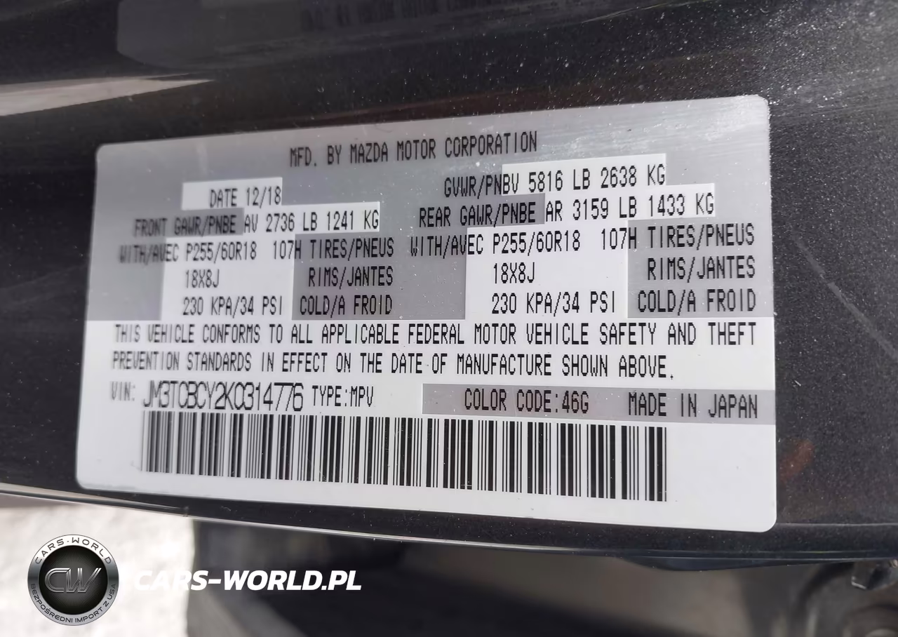 2019 Mazda Cx-9 Touring VIN:JM3TCBCY2K0314776 - 9