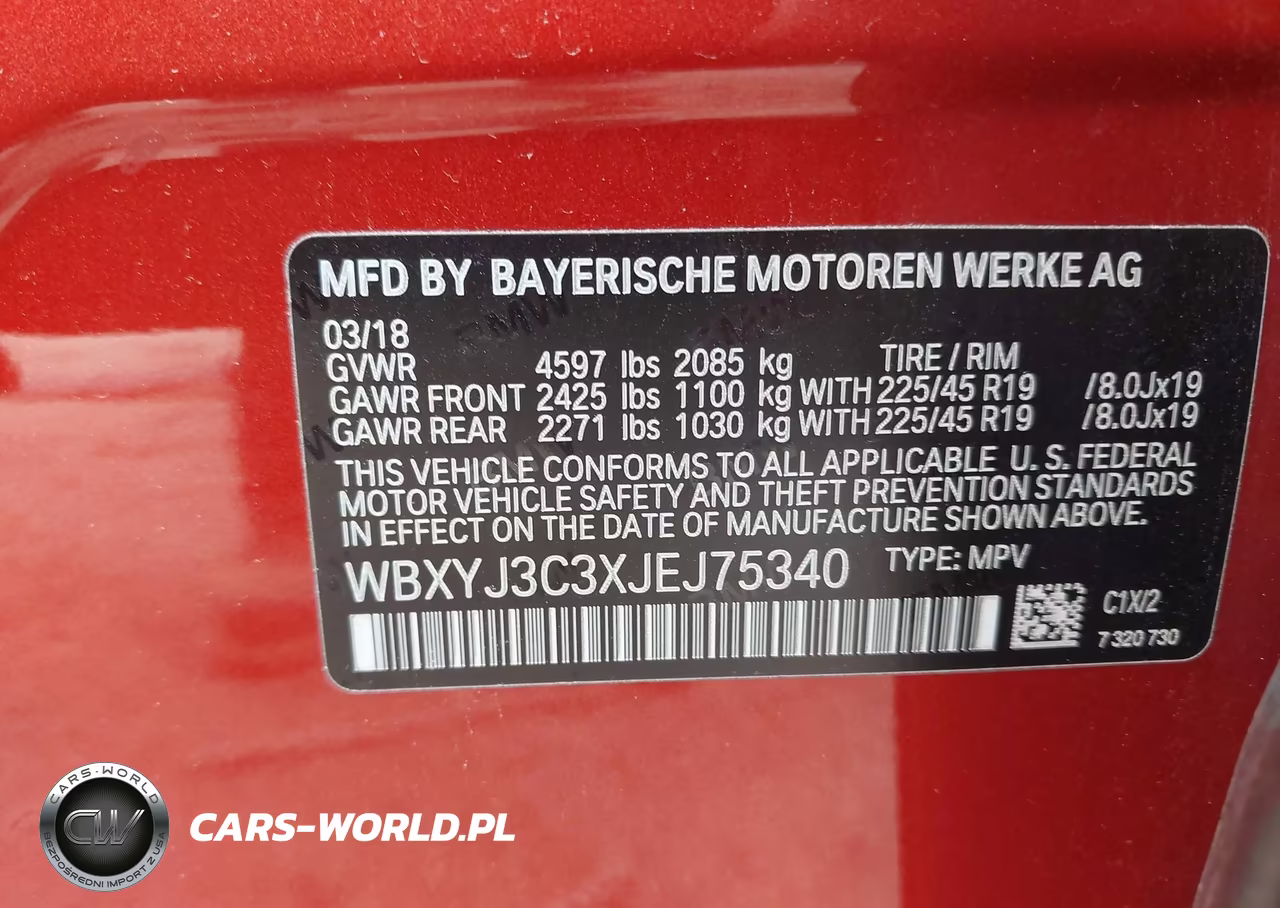 2018 BMW X2 Sdrive28I VIN:WBXYJ3C3XJEJ75340 - 9