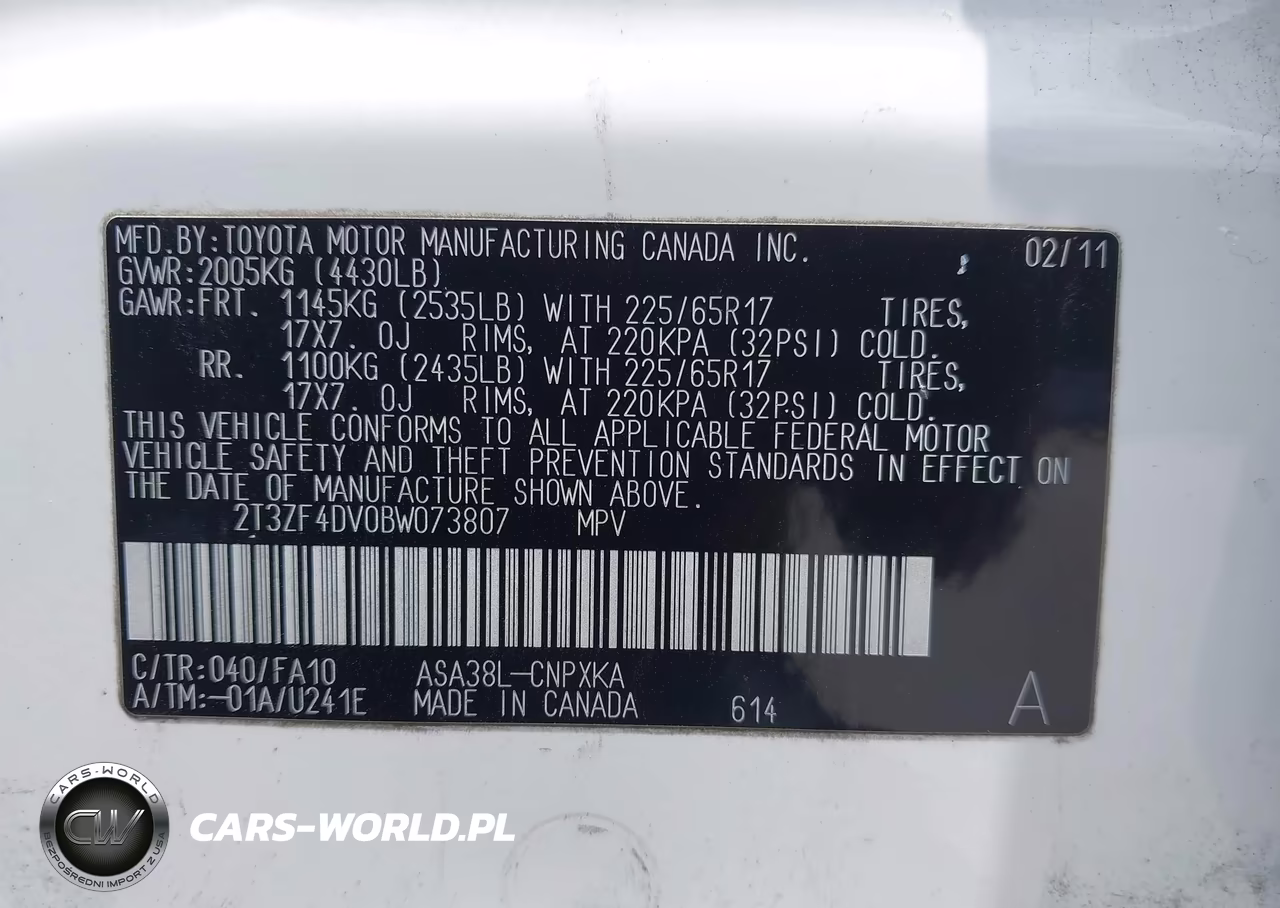 2011 Toyota Rav4 VIN:2T3ZF4DV0BW073807 - 9