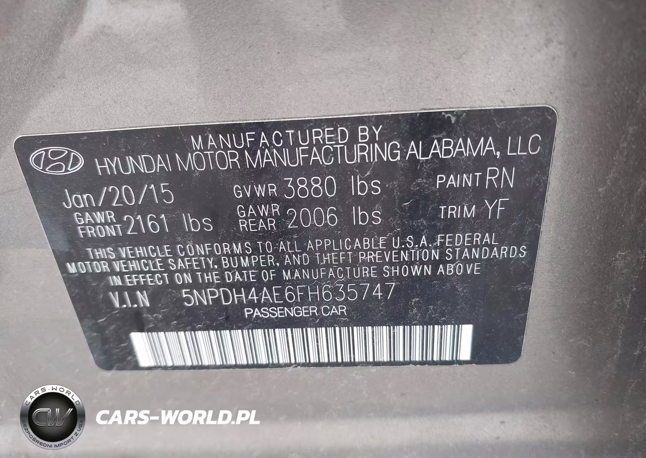 2015 Hyundai Elantra Se VIN:5NPDH4AE6FH635747 - 9