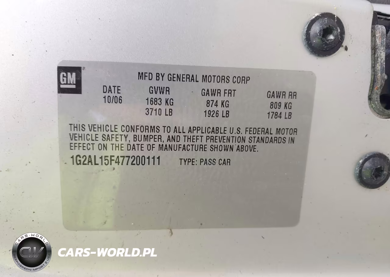 2007 Pontiac G5 VIN:1G2AL15F477200111 - 9