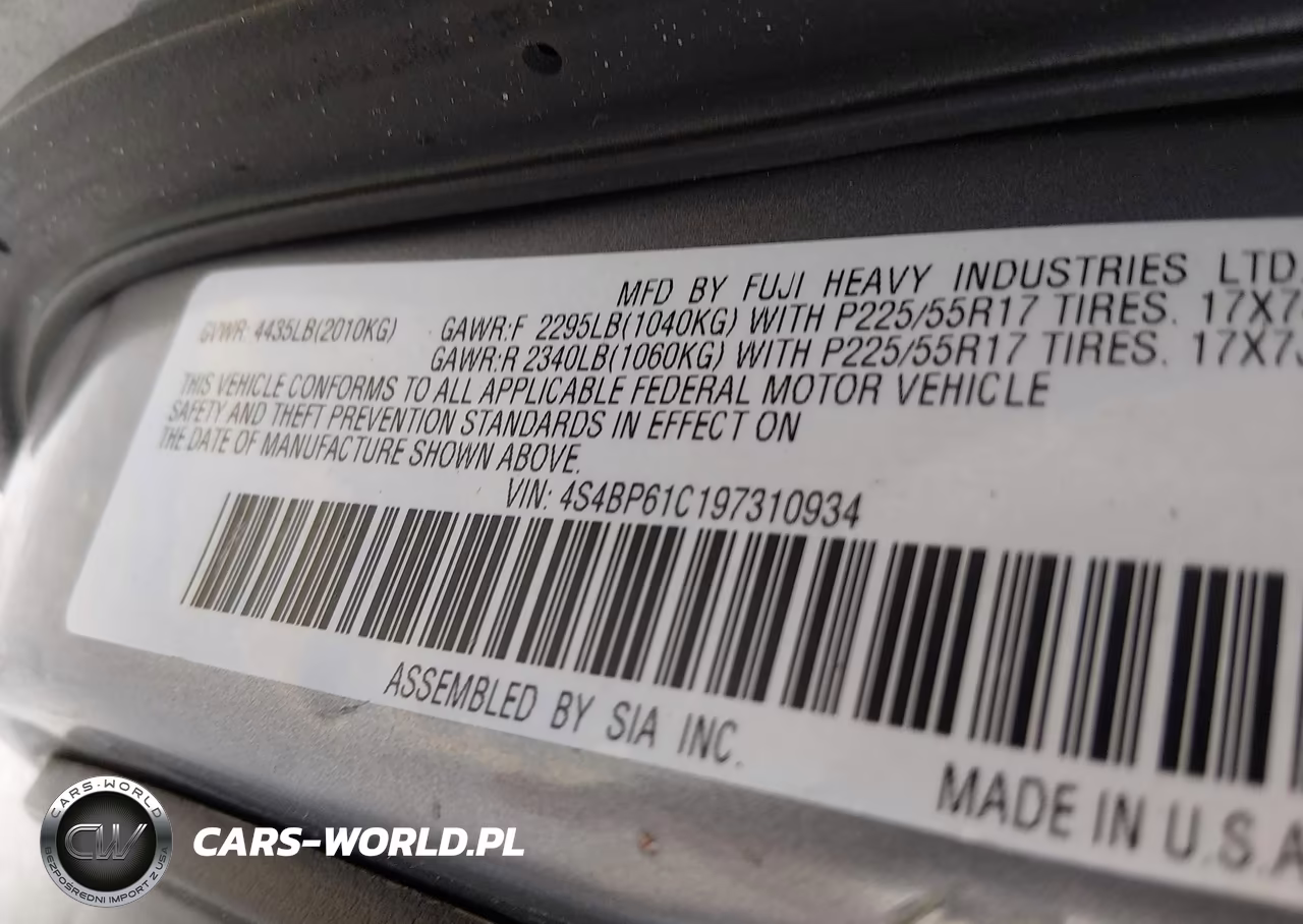 2009 Subaru Outback 2.5I VIN:4S4BP61C197310934 - 9