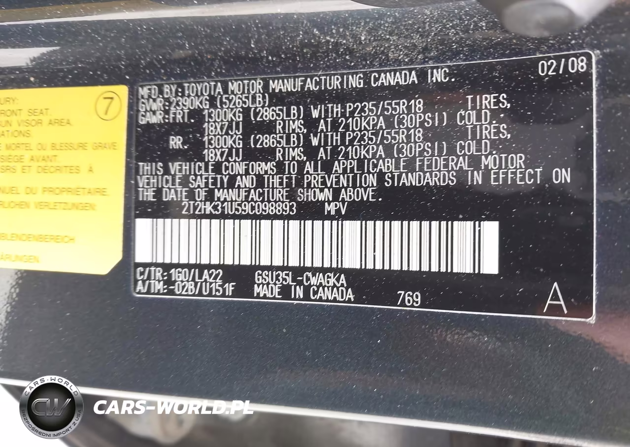 2009 Lexus Rx 350 VIN:2T2HK31U59C098893 - 9