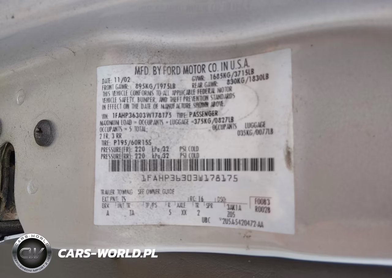 2003 Ford Focus Se-Ztw VIN:1FAHP36303W178175 - 9