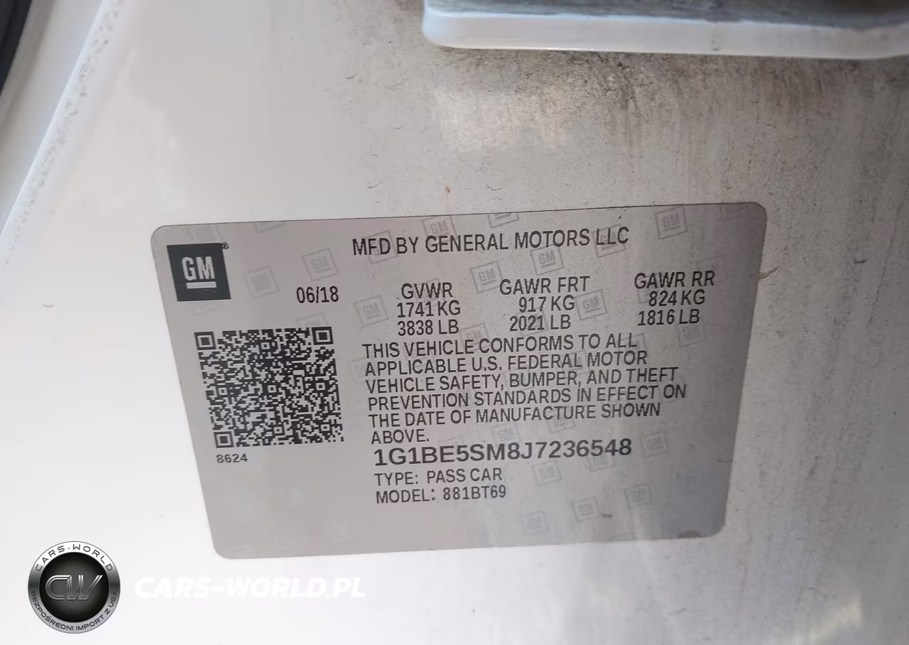 2018 Chevrolet Cruze Lt Auto VIN:1G1BE5SM8J7236548 - 9