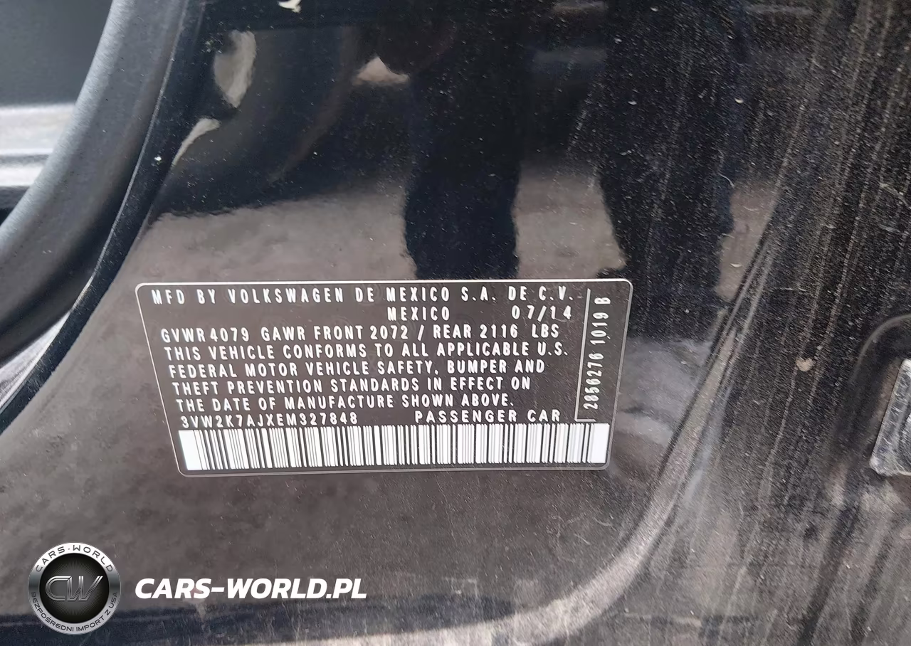 2014 Volkswagen Jetta 2.0L S VIN:3VW2K7AJXEM327848 - 9