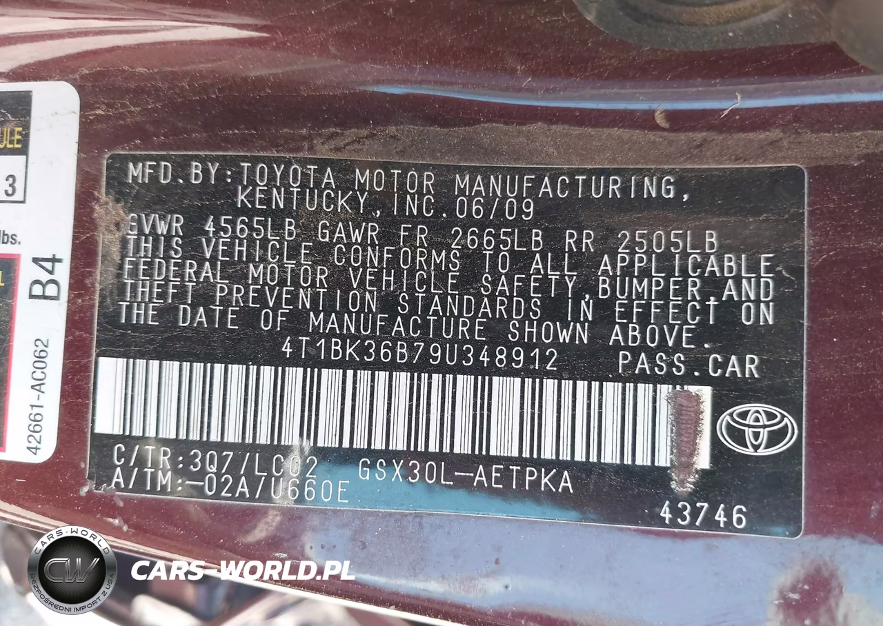 2009 Toyota Avalon Limited VIN:4T1BK36B79U348912 - 9