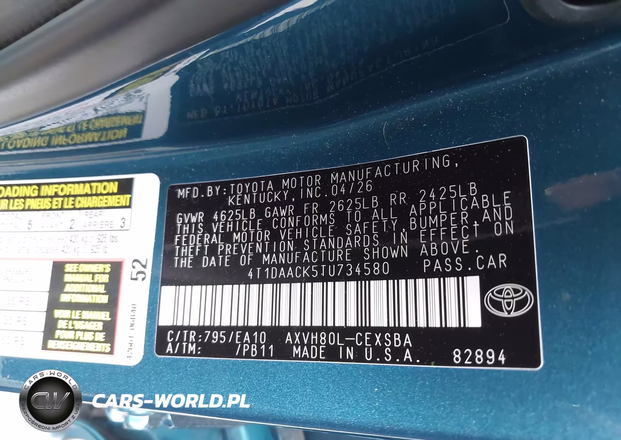 2026 Toyota Camry Se VIN:4T1DAACK5TU734580 - 9