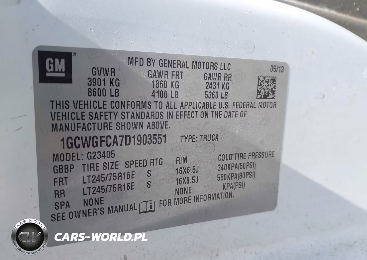 2013 Chevrolet Express 2500 Work Van VIN:1GCWGFCA7D1903551 - 9