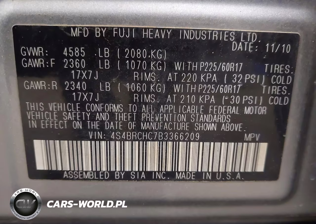2011 Subaru Outback 2.5I Premium VIN:4S4BRCHC7B3366209 - 9