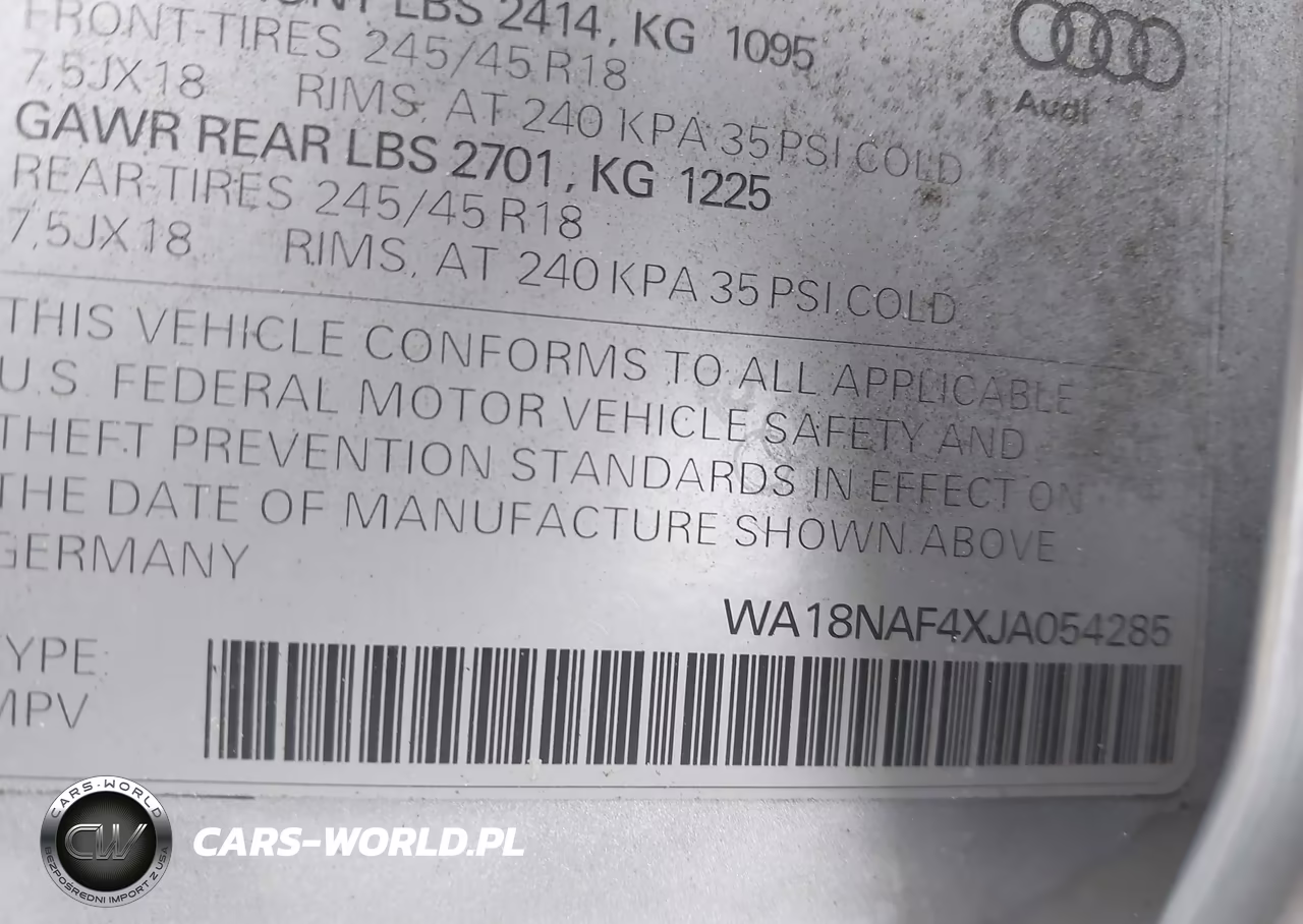 2018 Audi A4 Allroad 2.0T Premium-2.0T Tech Premium VIN:WA18NAF4XJA054285 - 9