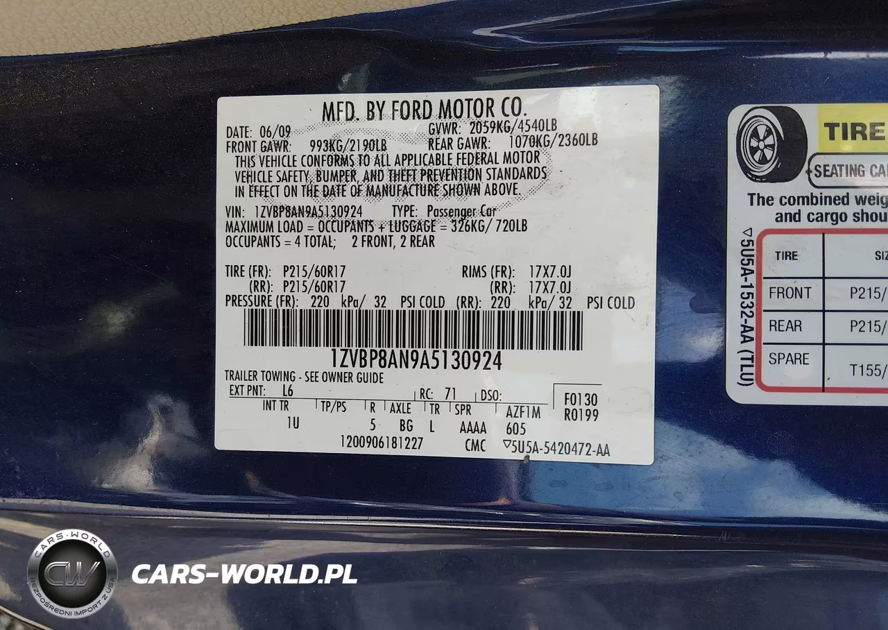 2010 Ford Mustang V6-V6 Premium VIN:1ZVBP8AN9A5130924 - 9