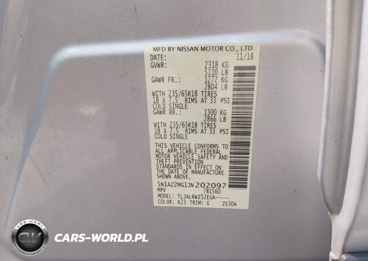 2018 Nissan Murano Sl VIN:5N1AZ2MG1JN202097 - 9