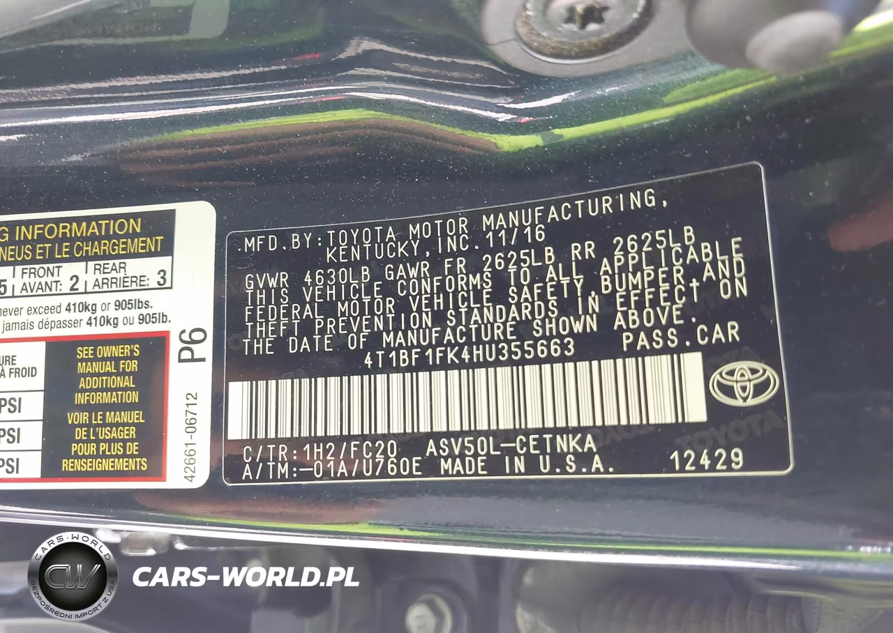 2017 Toyota Camry Le VIN:4T1BF1FK4HU355663 - 9