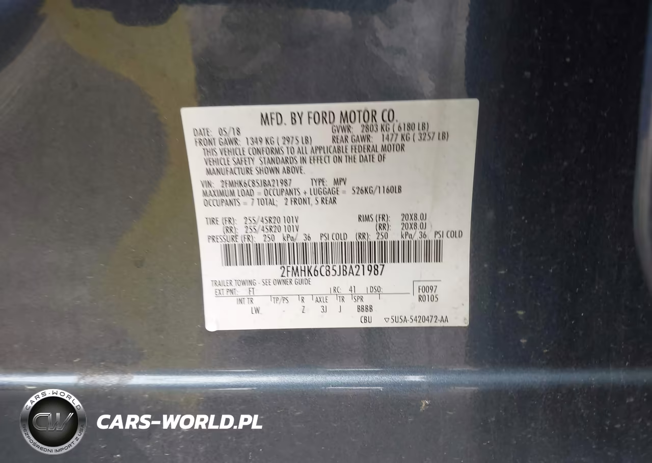 2018 Ford Flex Sel VIN:2FMHK6C85JBA21987 - 9