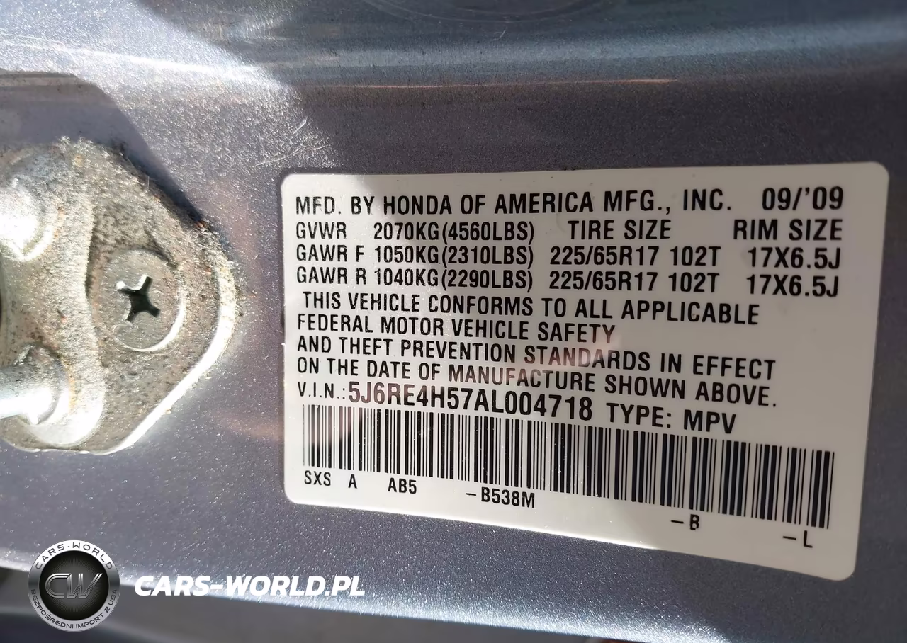 2010 Honda Cr-V Ex VIN:5J6RE4H57AL004718 - 9