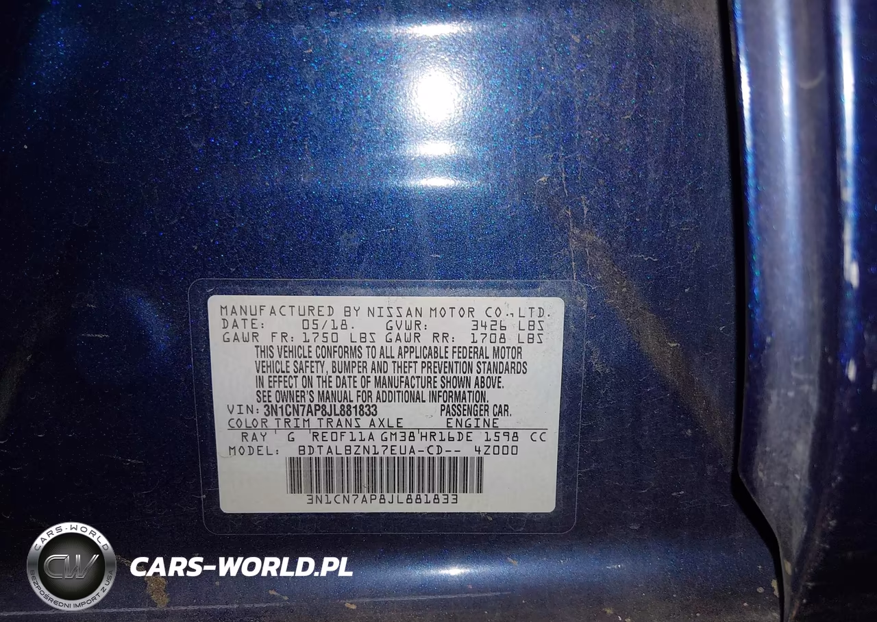 2018 Nissan Versa 1.6 Sv VIN:3N1CN7AP8JL881833 - 9