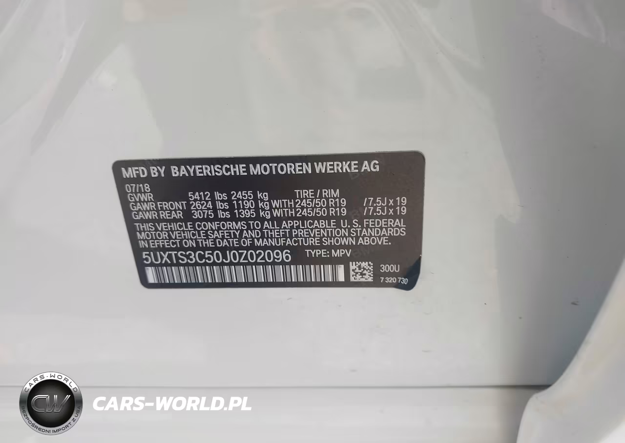 2018 BMW X3 M40I VIN:5UXTS3C50J0Z02096 - 9