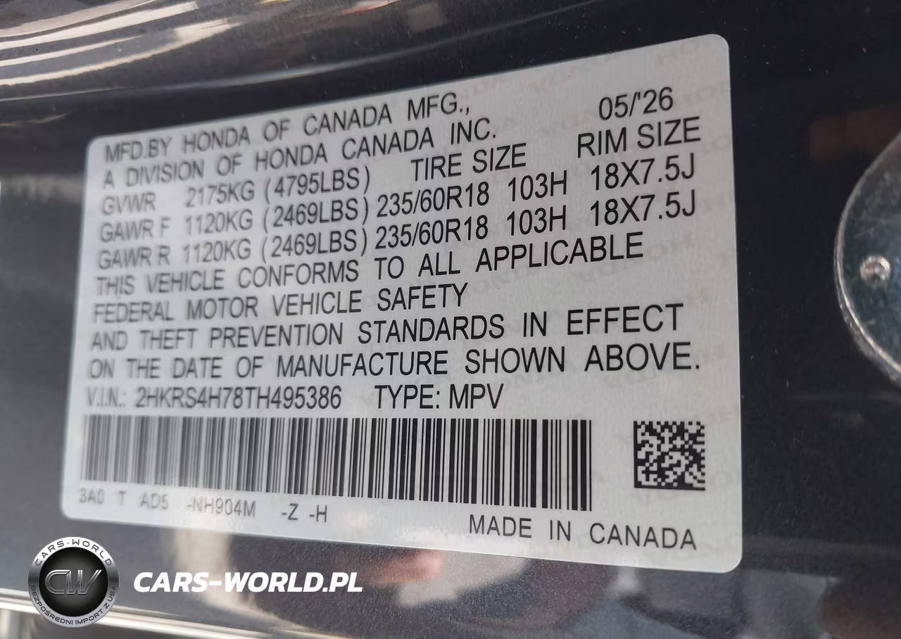 2026 Honda Cr-V Ex-L Awd VIN:2HKRS4H78TH495386 - 9