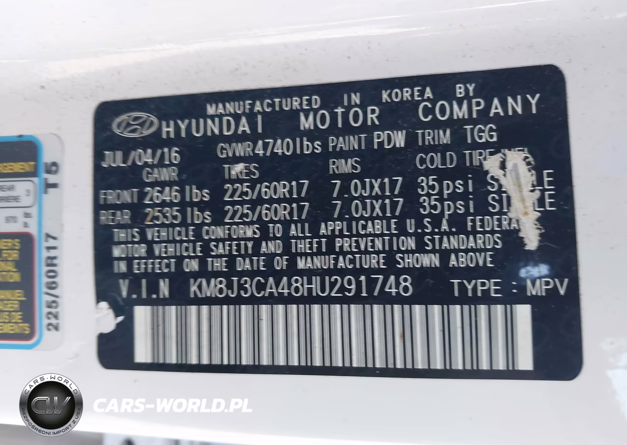 2017 Hyundai Tucson Se VIN:KM8J3CA48HU291748 - 9