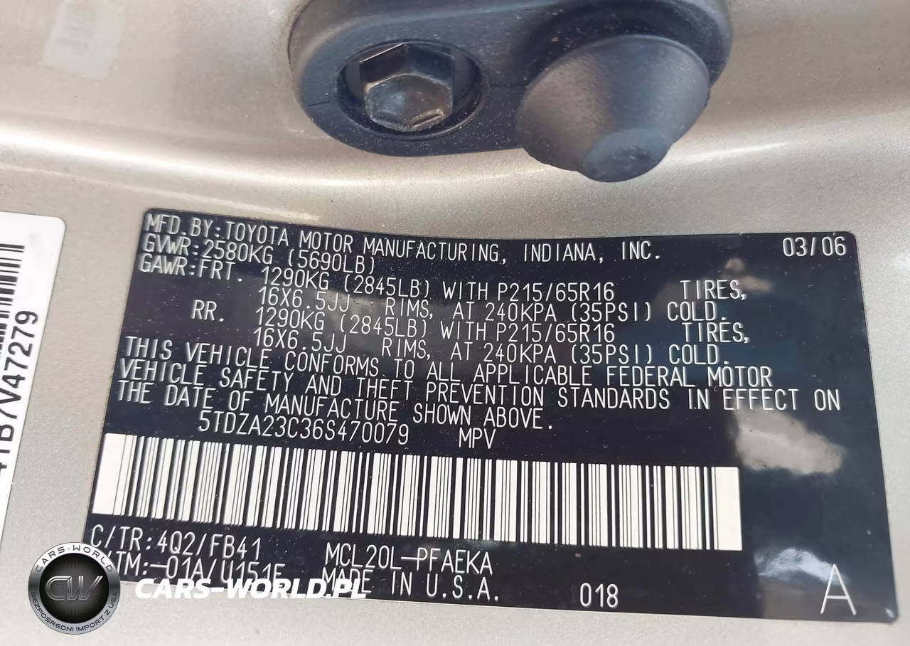 2006 Toyota Sienna Ce VIN:5TDZA23C36S470079 - 9
