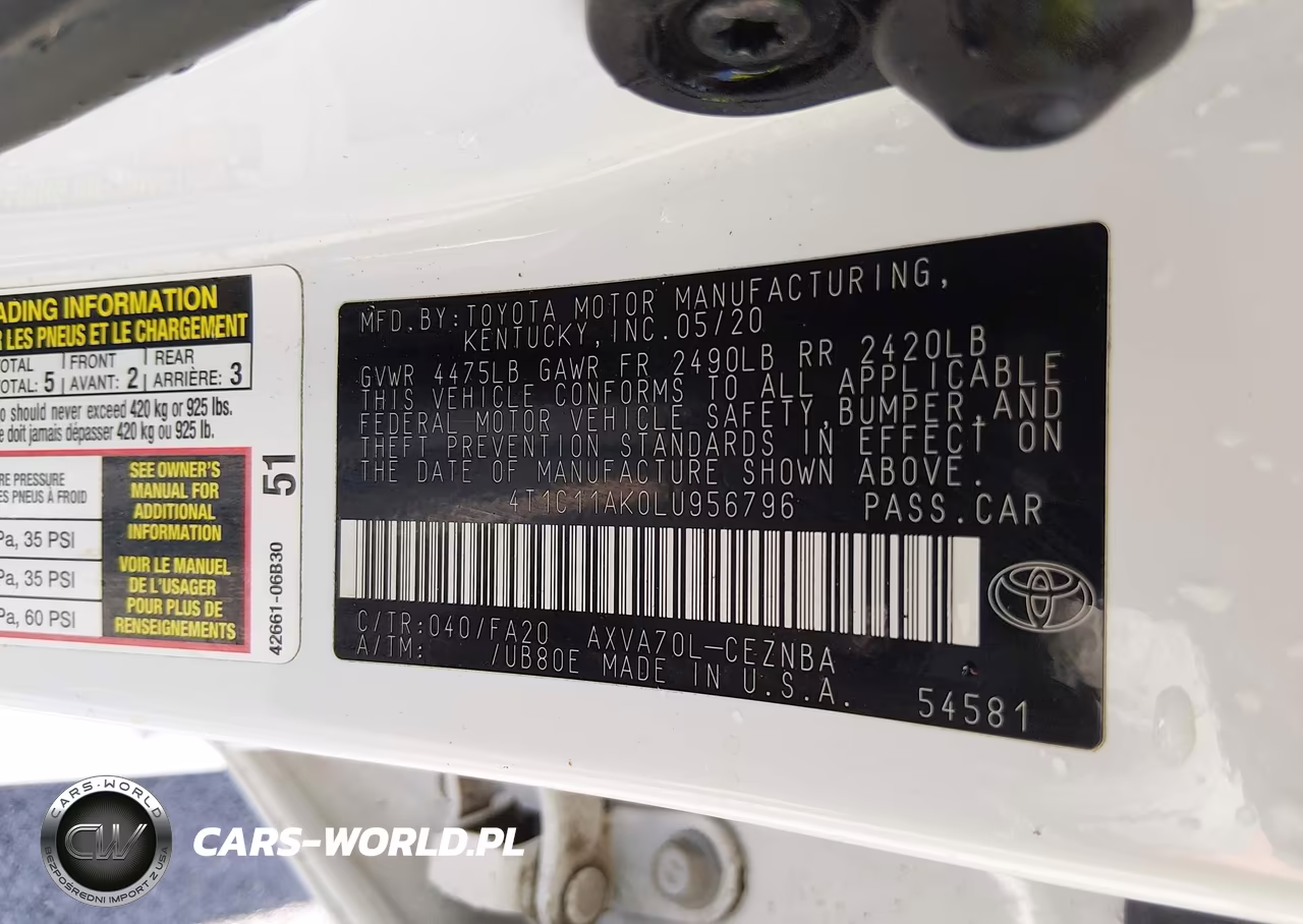 2020 Toyota Camry Le VIN:4T1C11AK0LU956796 - 9