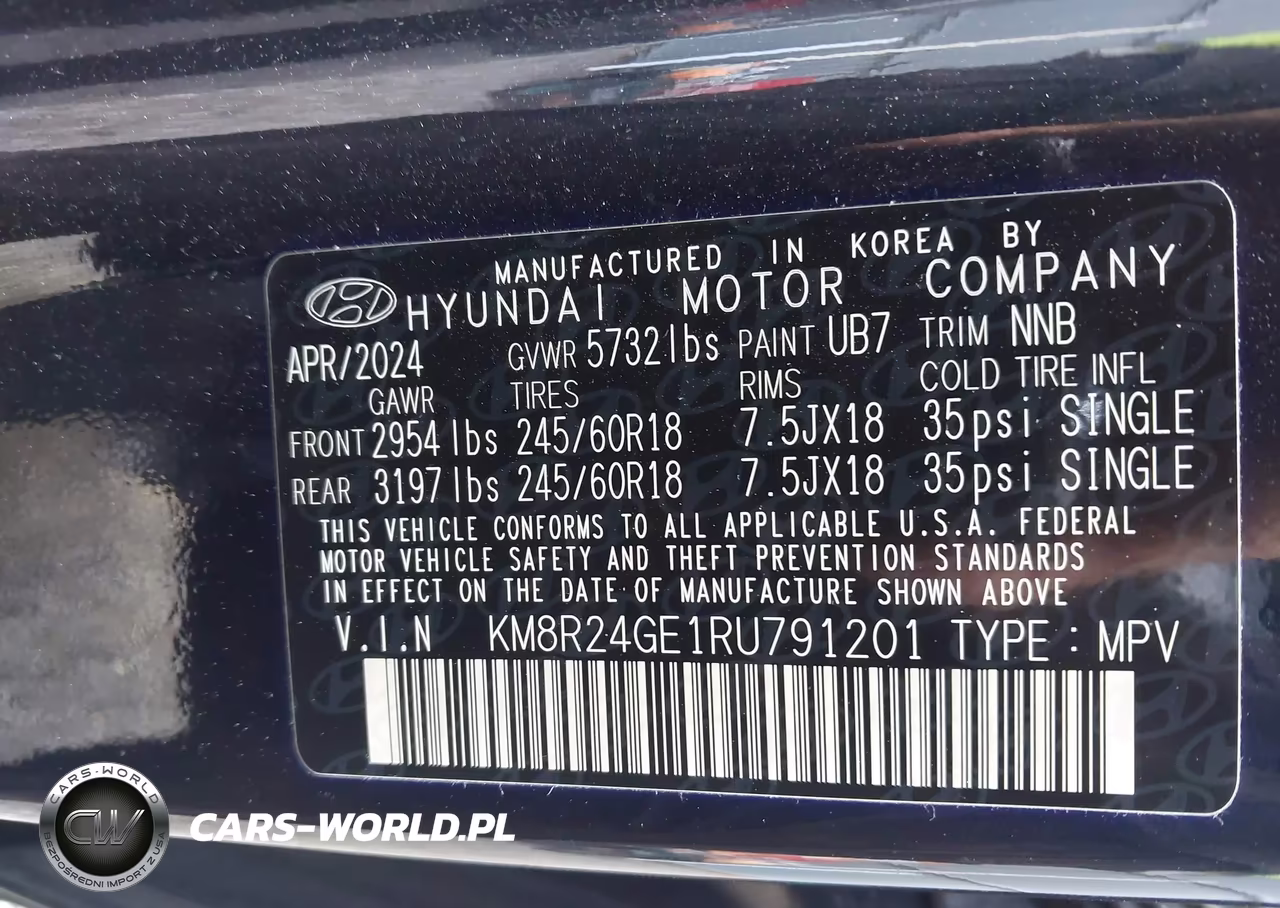 2024 Hyundai Palisade Sel VIN:KM8R24GE1RU791201 - 9