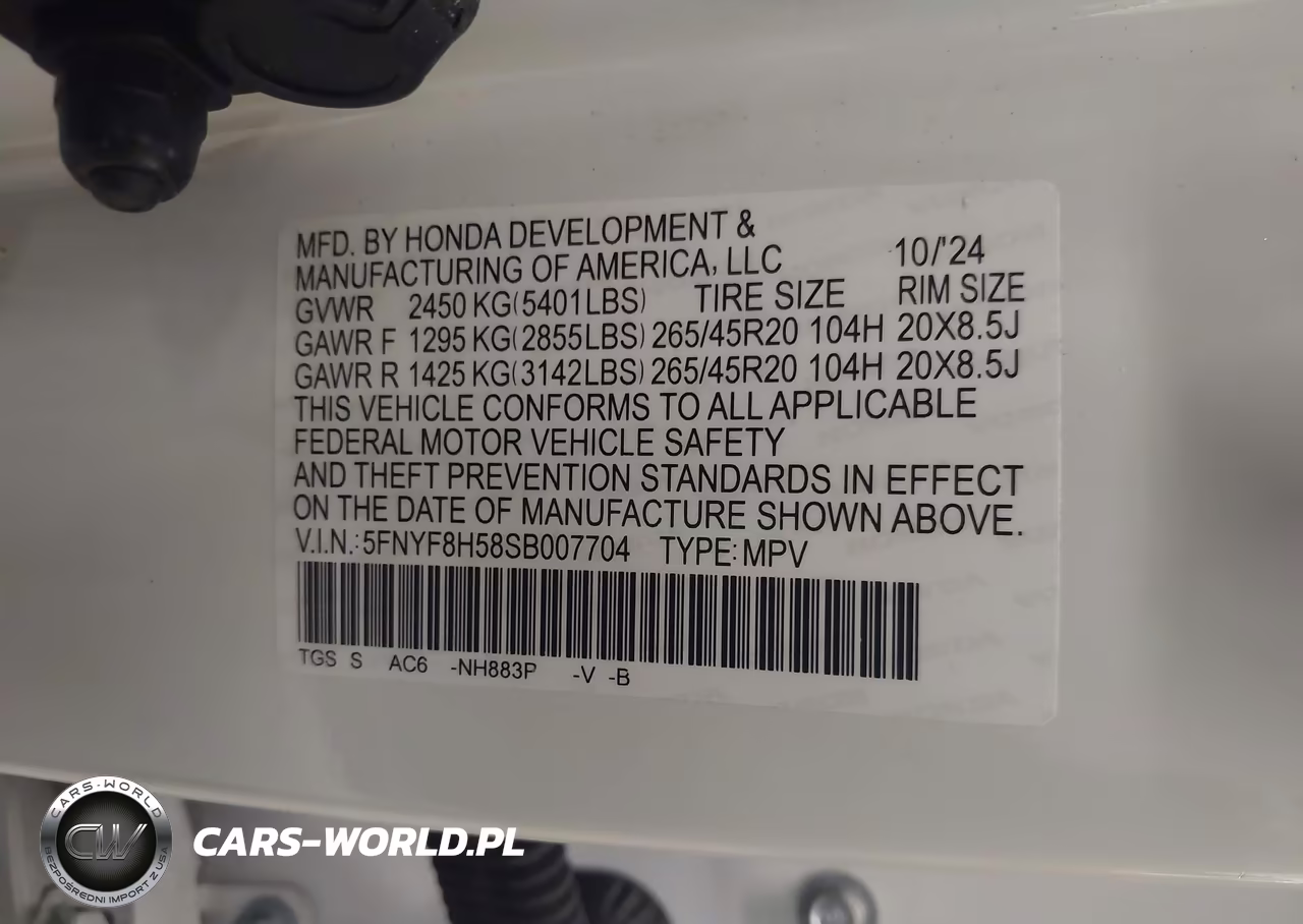 2025 Honda Passport Awd Ex-L VIN:5FNYF8H58SB007704 - 9