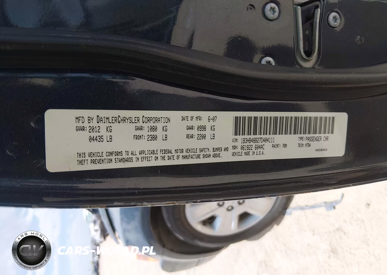 2007 Dodge Caliber Sxt VIN:1B3HB48B27D404111 - 9