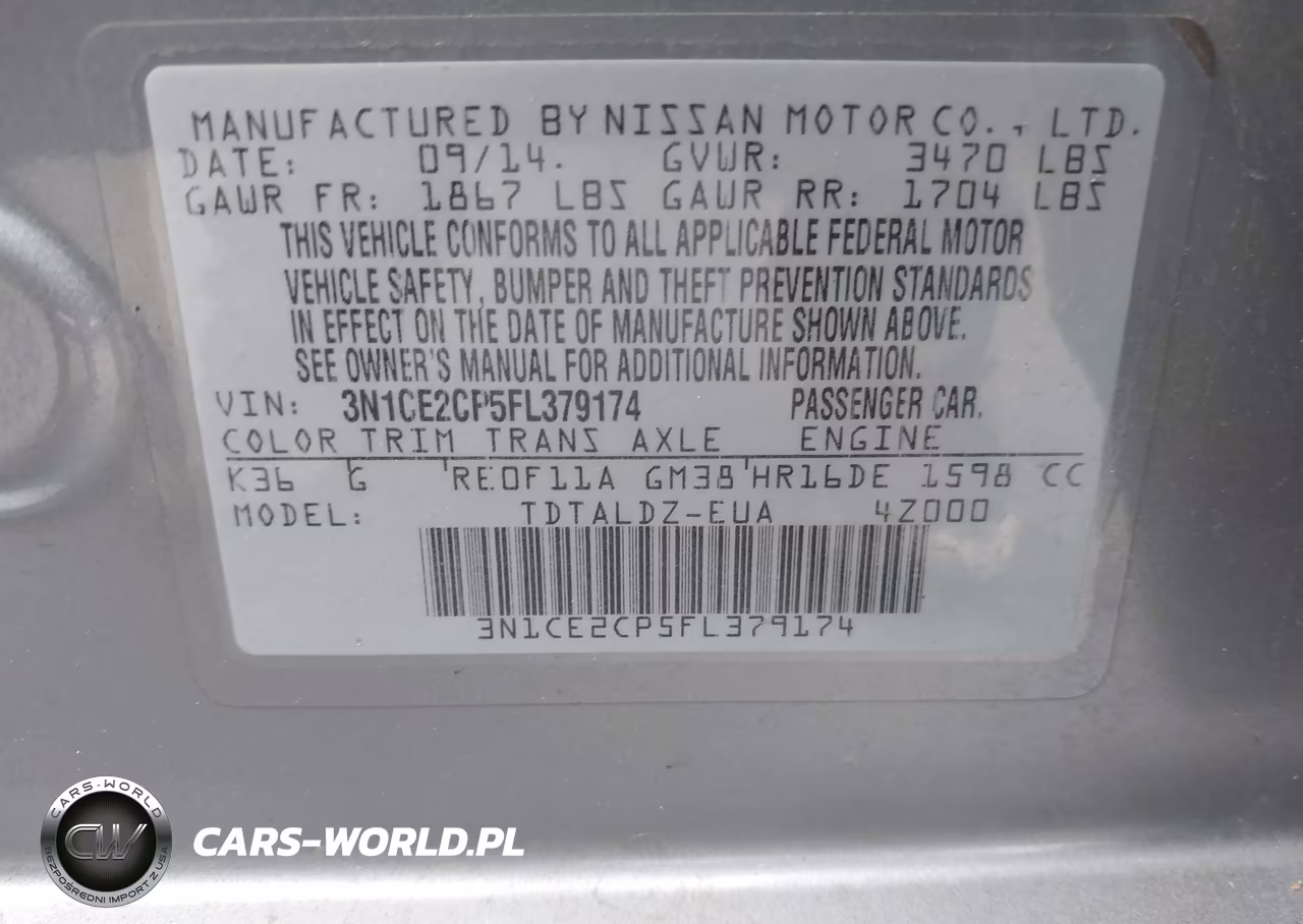 2015 Nissan Versa Note S (Sr)-S Plus-Sl-Sr-Sv VIN:3N1CE2CP5FL379174 - 9