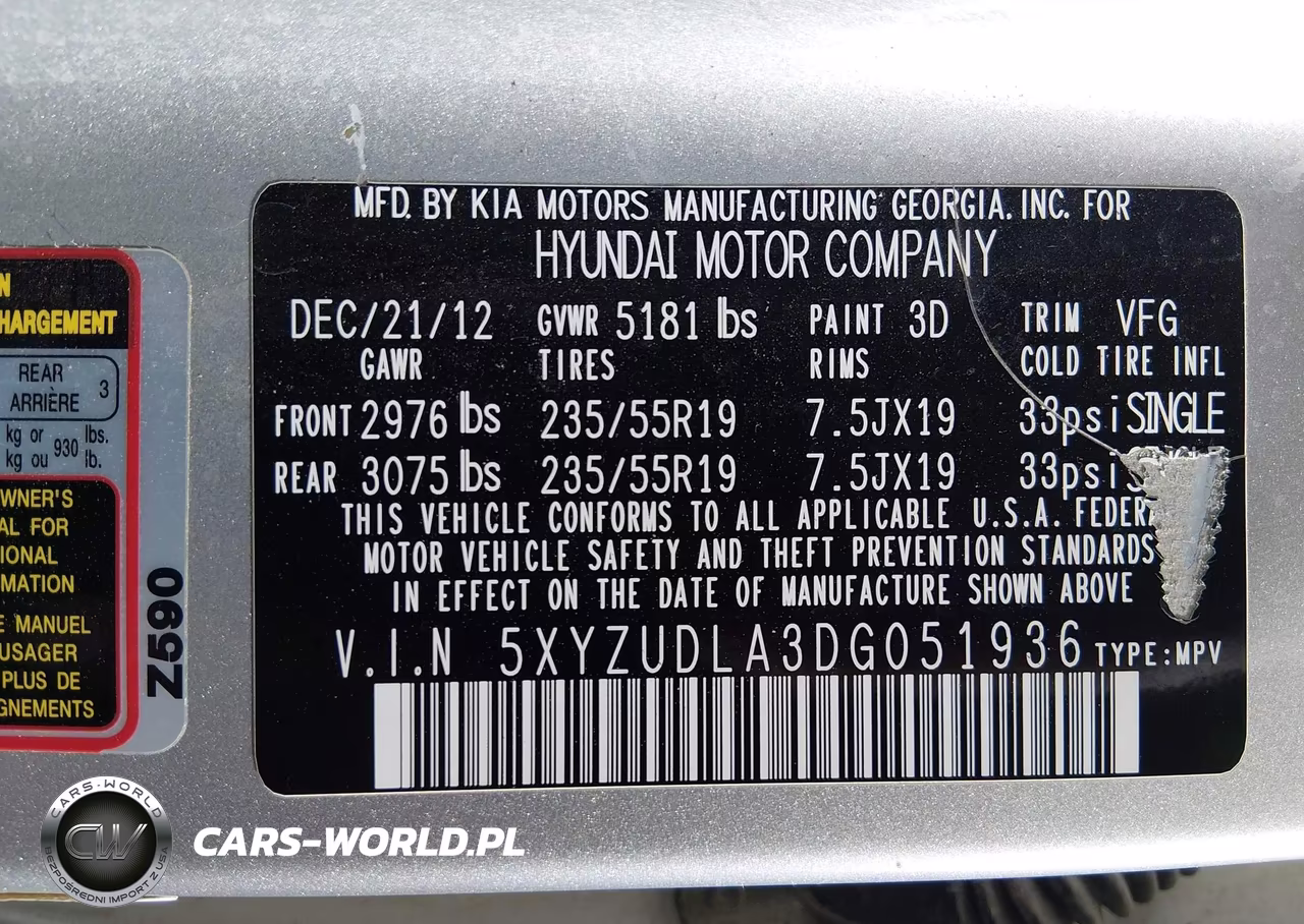 2013 Hyundai Santa Fe Sport 2.0T VIN:5XYZUDLA3DG051936 - 9